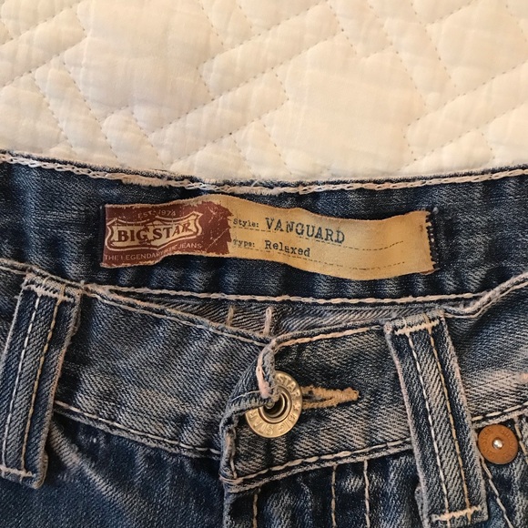Big Star Purposely Distressed Vanguard Relaxed Jeans Size 34L - Picture 5 of 13